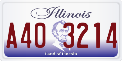 IL license plate A403214