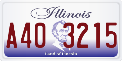 IL license plate A403215
