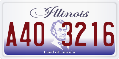 IL license plate A403216