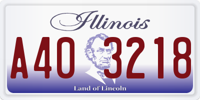 IL license plate A403218