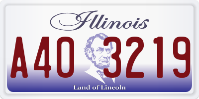 IL license plate A403219