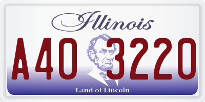 IL license plate A403220