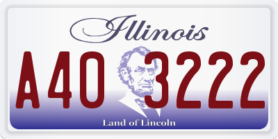 IL license plate A403222