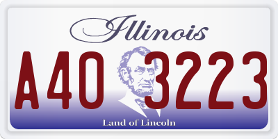 IL license plate A403223