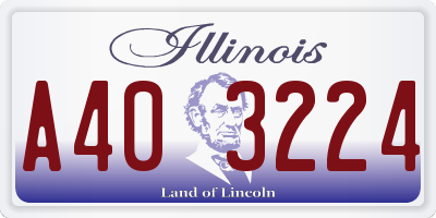 IL license plate A403224