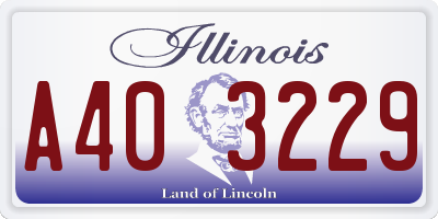 IL license plate A403229