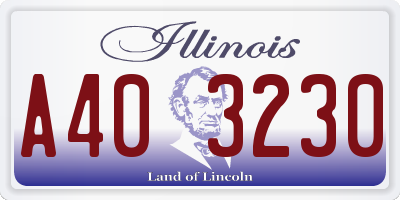 IL license plate A403230