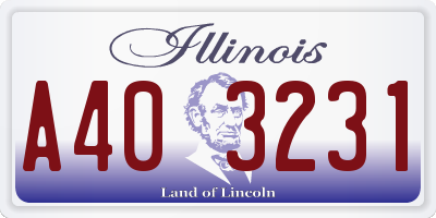 IL license plate A403231