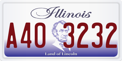 IL license plate A403232