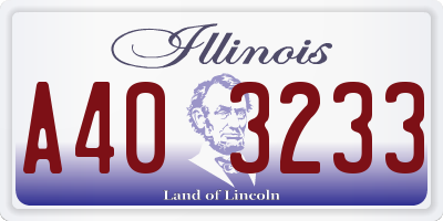 IL license plate A403233