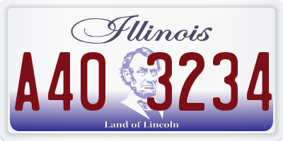 IL license plate A403234