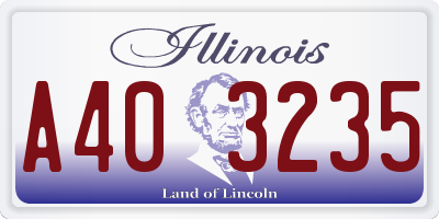 IL license plate A403235
