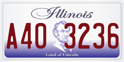 IL license plate A403236