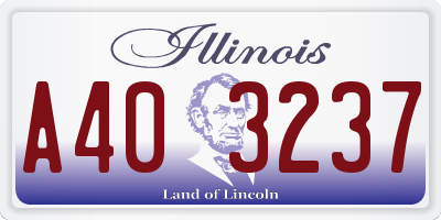 IL license plate A403237