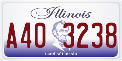 IL license plate A403238