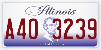 IL license plate A403239