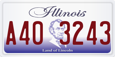 IL license plate A403243