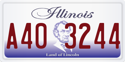 IL license plate A403244