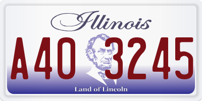 IL license plate A403245