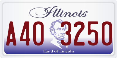 IL license plate A403250
