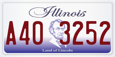 IL license plate A403252