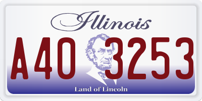 IL license plate A403253