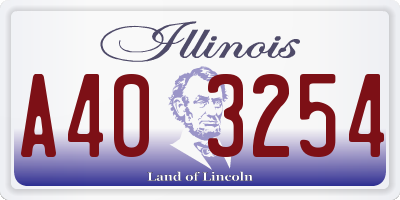 IL license plate A403254