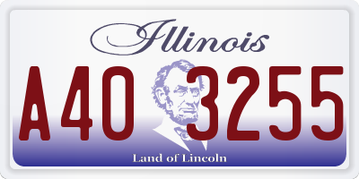 IL license plate A403255