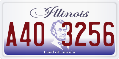 IL license plate A403256