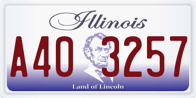 IL license plate A403257