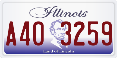 IL license plate A403259