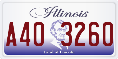 IL license plate A403260