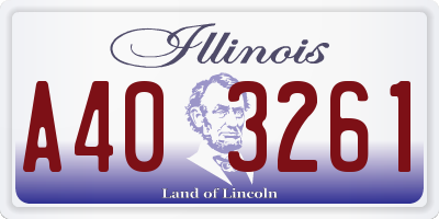 IL license plate A403261