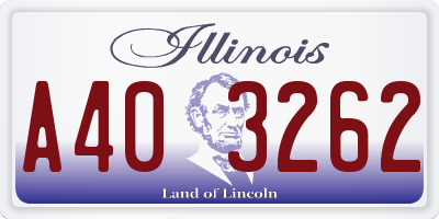 IL license plate A403262