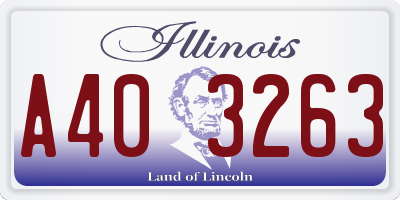 IL license plate A403263