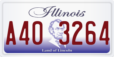IL license plate A403264