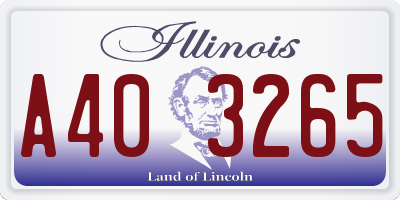 IL license plate A403265