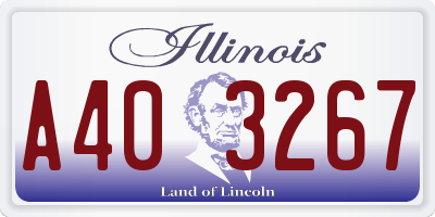IL license plate A403267