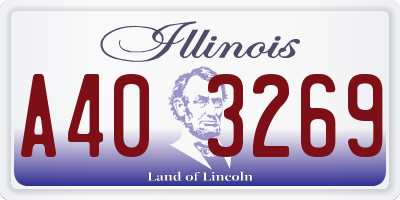IL license plate A403269