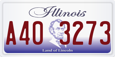 IL license plate A403273