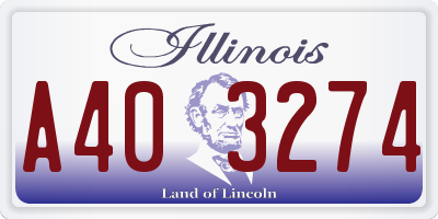 IL license plate A403274