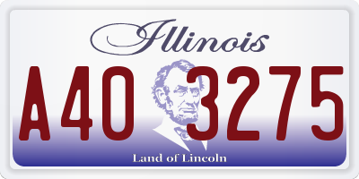IL license plate A403275