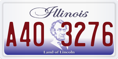 IL license plate A403276