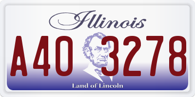 IL license plate A403278