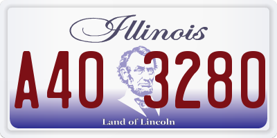 IL license plate A403280