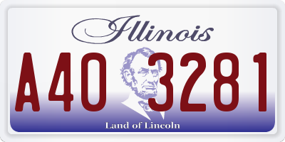 IL license plate A403281