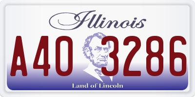 IL license plate A403286