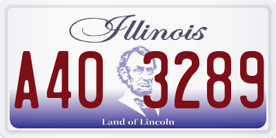 IL license plate A403289