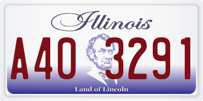 IL license plate A403291