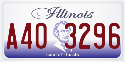 IL license plate A403296
